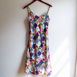 Commes des Garçons tricot Rose Party Dress - patchwork slip - Womens Medium